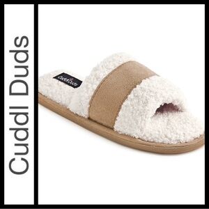 NWT Cuddl Duds Faux Suede Shearling Slide Slippers